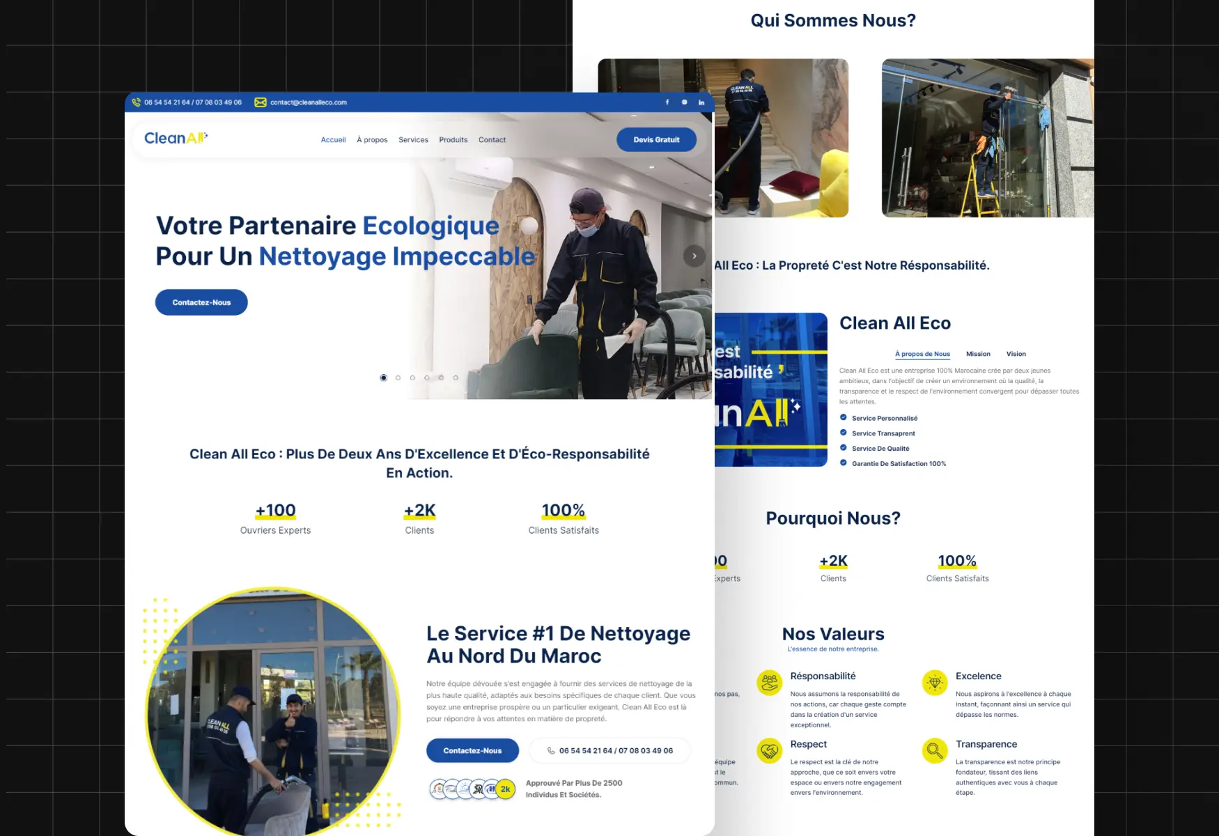 Cleaning Company Website Design Project - Service Business Web Design Morocco